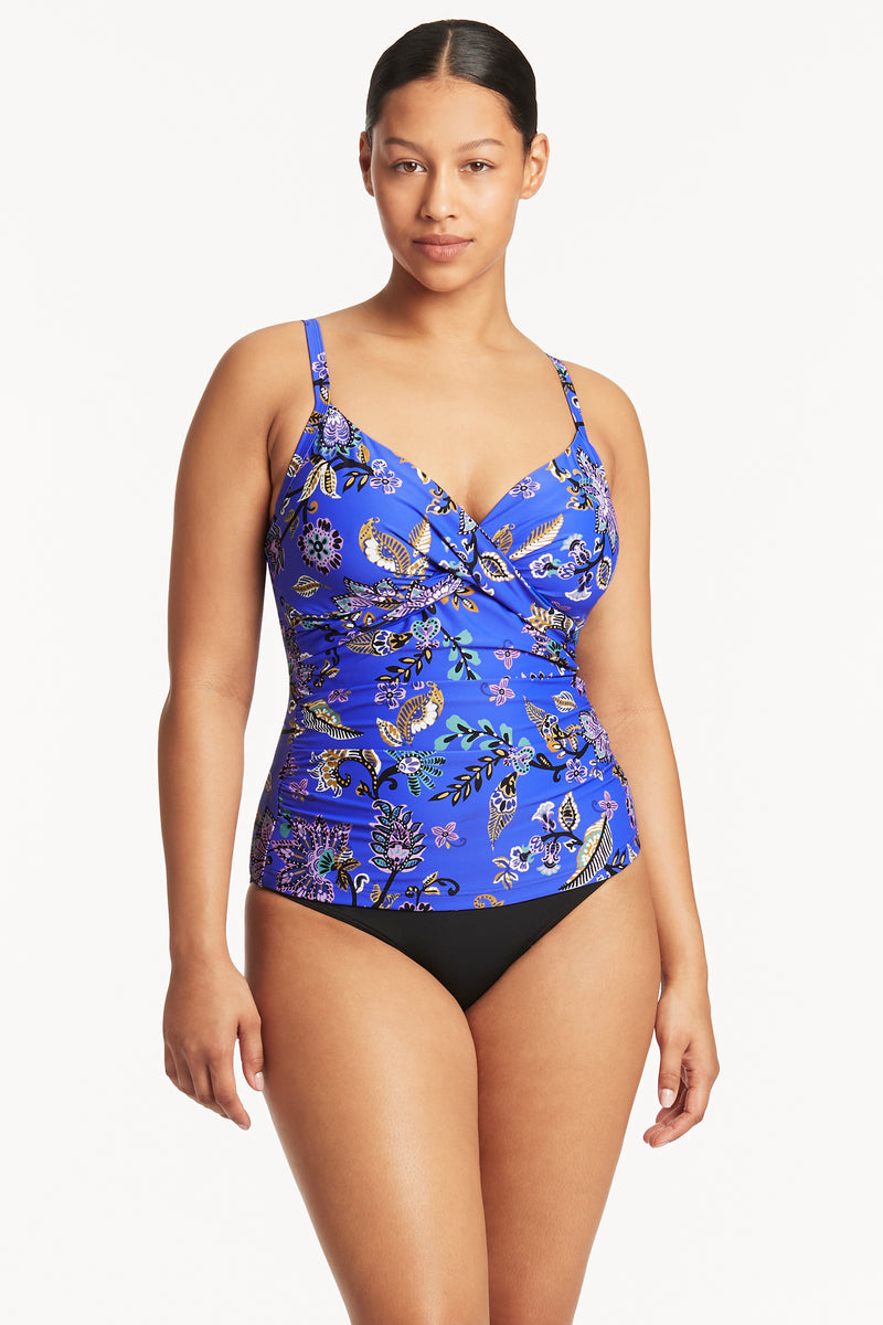 Sea Level Eco Essentials Twist Front DD-E Cup Bikini Top - Cobalt - Curvy