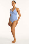 Amalfi Cross Front One Piece - Amalfi Blue - Sea Level Australia 