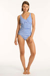 Amalfi Cross Front Tankini - Amalfi Blue - Sea Level Australia 