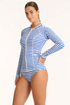 Amalfi Long Sleeve Rash Vest - Amalfi Blue - Sea Level Australia 