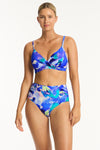 Cascade Twist Front DD/E Bra - Cascade Cobalt - Sea Level Australia 