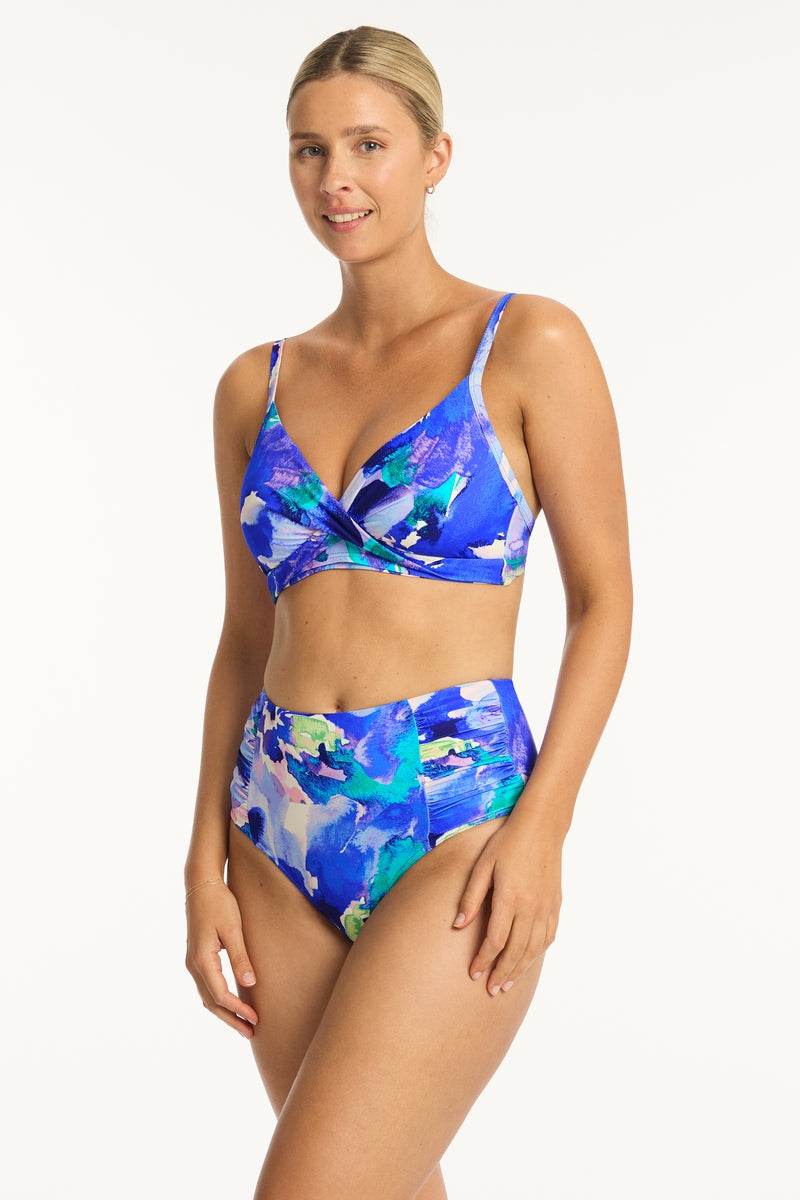 Cascade Twist Front DD/E Bra - Cascade Cobalt - Sea Level Australia 