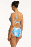 Daisyfield Cross Front Multifit Bra - Daisyfield Blue - Sea Level Australia 