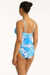 Daisyfield Tie Front DD/E One Piece - Daisyfield Blue - Sea Level Australia 