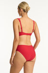 Honeycomb Mid Bikini Pant - Honeycomb Red - Sea Level Australia 