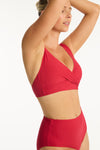 Honeycomb Cross Front Multifit Bra - Honeycomb Red - Sea Level Australia 