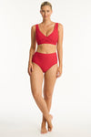 Honeycomb Cross Front Multifit Bra - Honeycomb Red - Sea Level Australia 