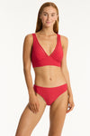 Honeycomb Longline Top - Honeycomb Red - Sea Level Australia 