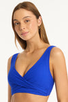 Honeycomb Cross Front Multifit Bra - Honeycomb Cobalt - Sea Level Australia 