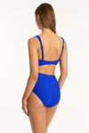 Honeycomb High Waist Pant - Honeycomb Cobalt - Sea Level Australia 