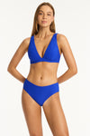 Honeycomb Mid Bikini Pant - Honeycomb Cobalt - Sea Level Australia 