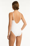 Interlace Lace Up Tri One Piece - Interlace White - Sea Level Australia 