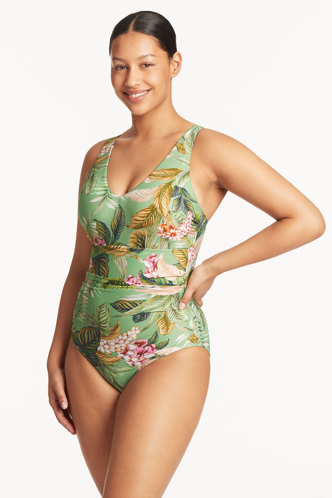 Lost Paradise D/DD Cup One Piece - Lost Paradise Green - Sea Level Australia 