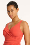 Messina Cross Front One Piece - Messina Flame - Sea Level Australia 