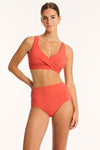 Messina Cross Front Multifit Bra - Messina Flame - Sea Level Australia 