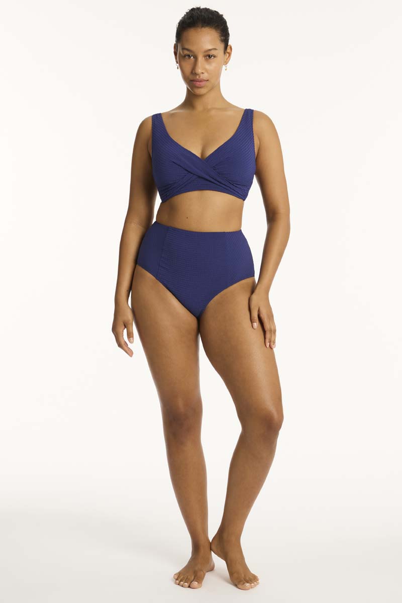 Messina Cross Front Multifit Bra - Messina French Navy - Sea Level Australia 