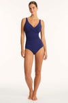 Messina Cross Front One Piece - Messina French Navy - Sea Level Australia 