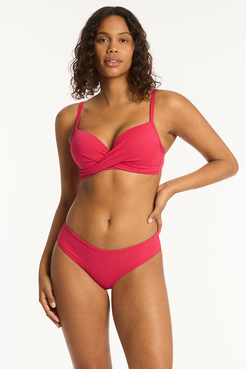 Nouveau Mid Bikini Pant - Nouveau Raspberry - Sea Level Australia 