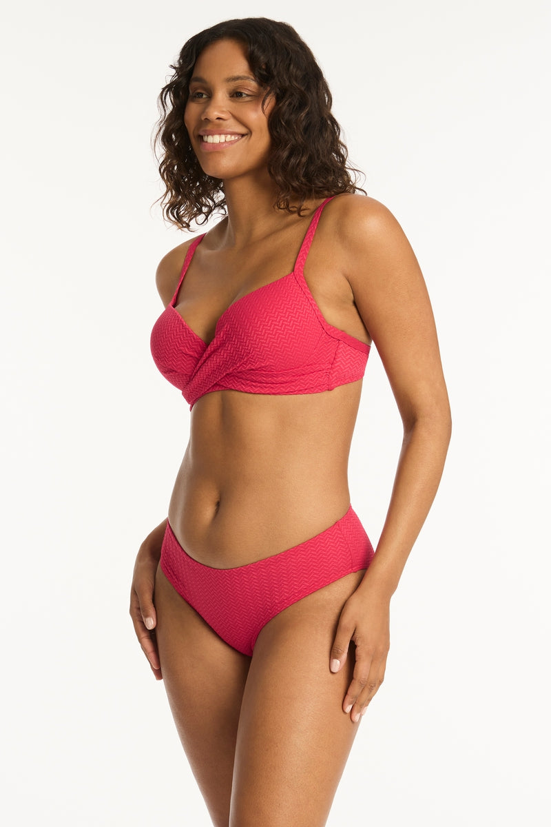 Nouveau Mid Bikini Pant - Nouveau Raspberry - Sea Level Australia 