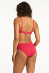 Nouveau Mid Bikini Pant - Nouveau Raspberry - Sea Level Australia 