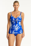 Tradewind Tie Front DD/E Tankini - Tradewind Cobalt - Sea Level Australia 