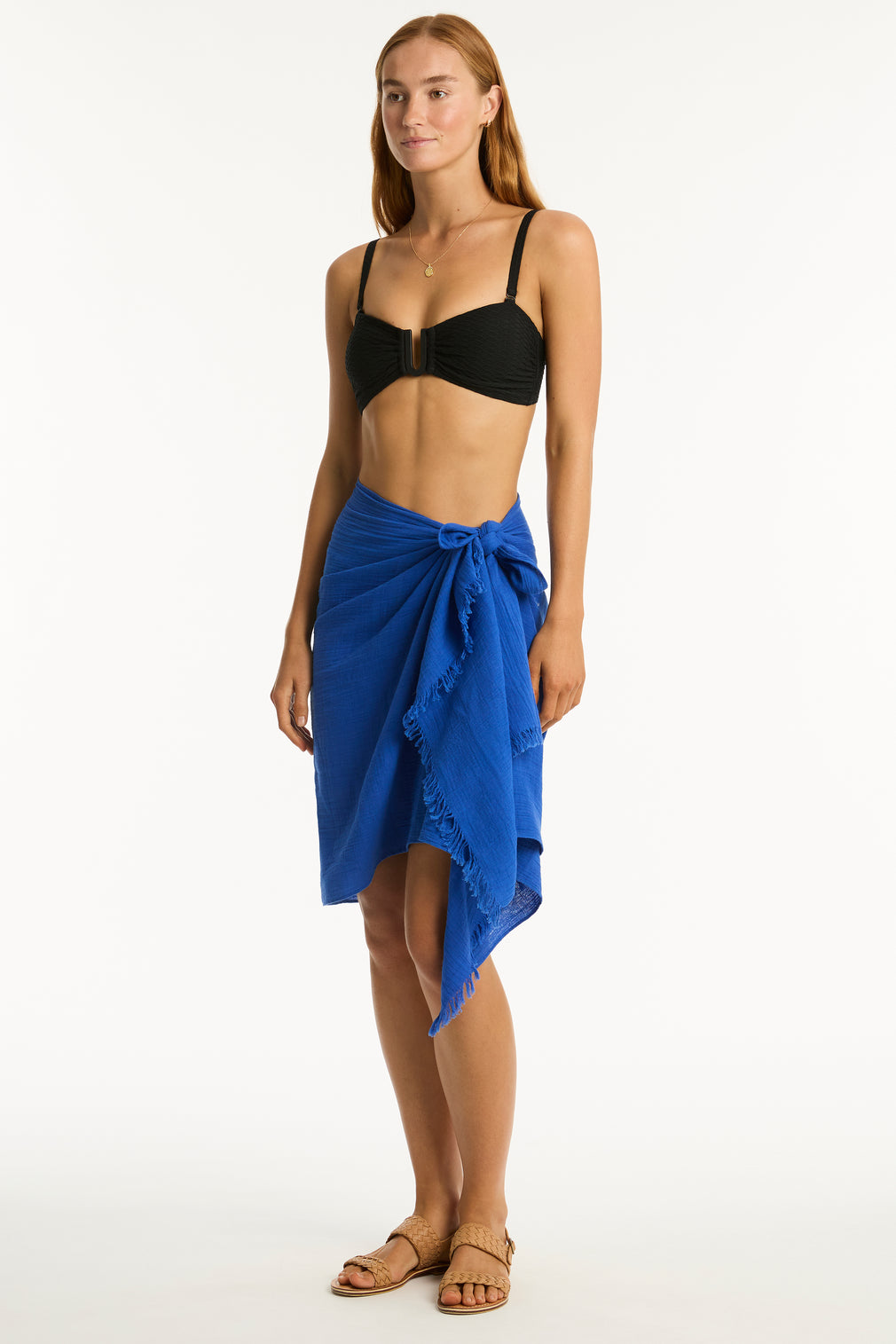 Sunset Frayed Sarong - Sunset Blue - Sea Level Australia 