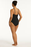 Eco Essentials High Neck One Piece - Eco Essentials Black - Sea Level Australia 