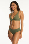 Eco Essentials Longline Underwire Bra - Eco Essentials Khaki - Sea Level Australia 