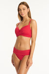 Eco Essentials Cross Front Moulded Underwire Bra - Eco Essentials Red - Sea Level Australia 