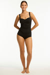 Eco Essentials Twist Front Boyleg One Piece