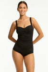 Eco Essentials Twist Front Boyleg One Piece