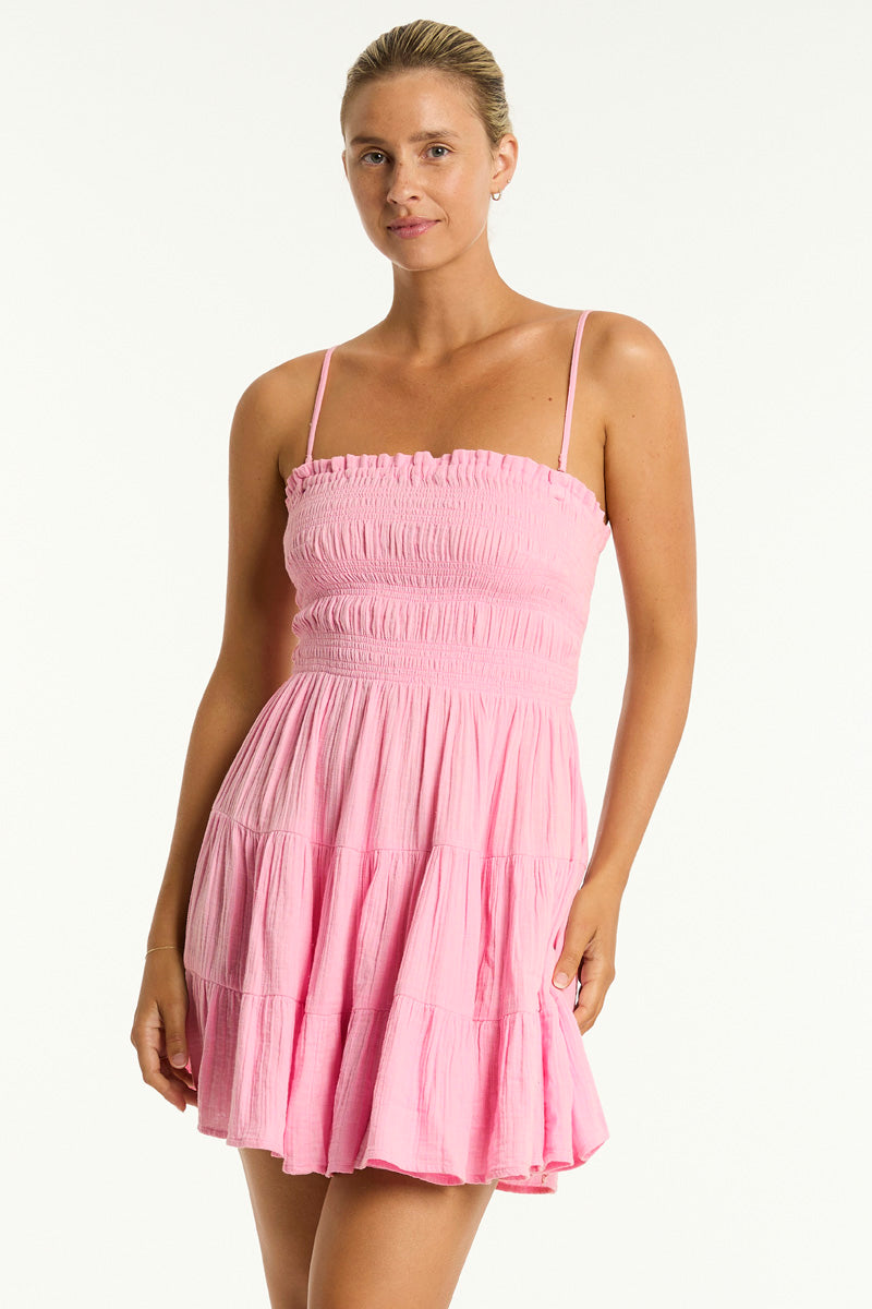 Sunset Short Bandeau Dress - Sunset Pink - Sea Level Australia 