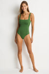 Essentials Edit Square Neck Panelled Underwire One Piece