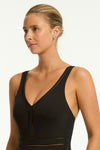 Eco Essentials Spliced Waisted One Piece