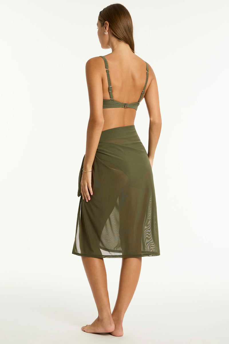 Sunrise Mesh Swim Wrap - Sunrise Khaki - Sea Level Australia 