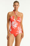 Aloha Halter Bandeau Tankini - Aloha Flame - Sea Level Australia 