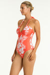 Aloha Halter Bandeau One Piece - Aloha Flame - Sea Level Australia 