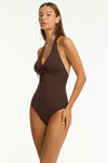 Essentials Edit Keyhole Halter One Piece