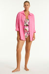 Breeze Linen Beach Shirt in Breeze Linen | bond-eye swim