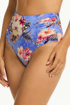 Blue Hawaii High Waist Gathered Side Pant