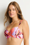 Neon Wave Cross Front Moulded Cup Bra