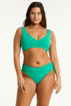 Evergreen Essentials Edit Cross Front Multifit Bra Top in Sea Level | Sea Level Australia 