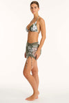 Aloha Drawstring Mini Mesh Skirt - Aloha Khaki - Sea Level Australia 