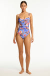 Blue Hawaii Twist Front One Piece