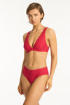 Honeycomb Longline Underwire Bra - Honeycomb Red - Sea Level Australia 