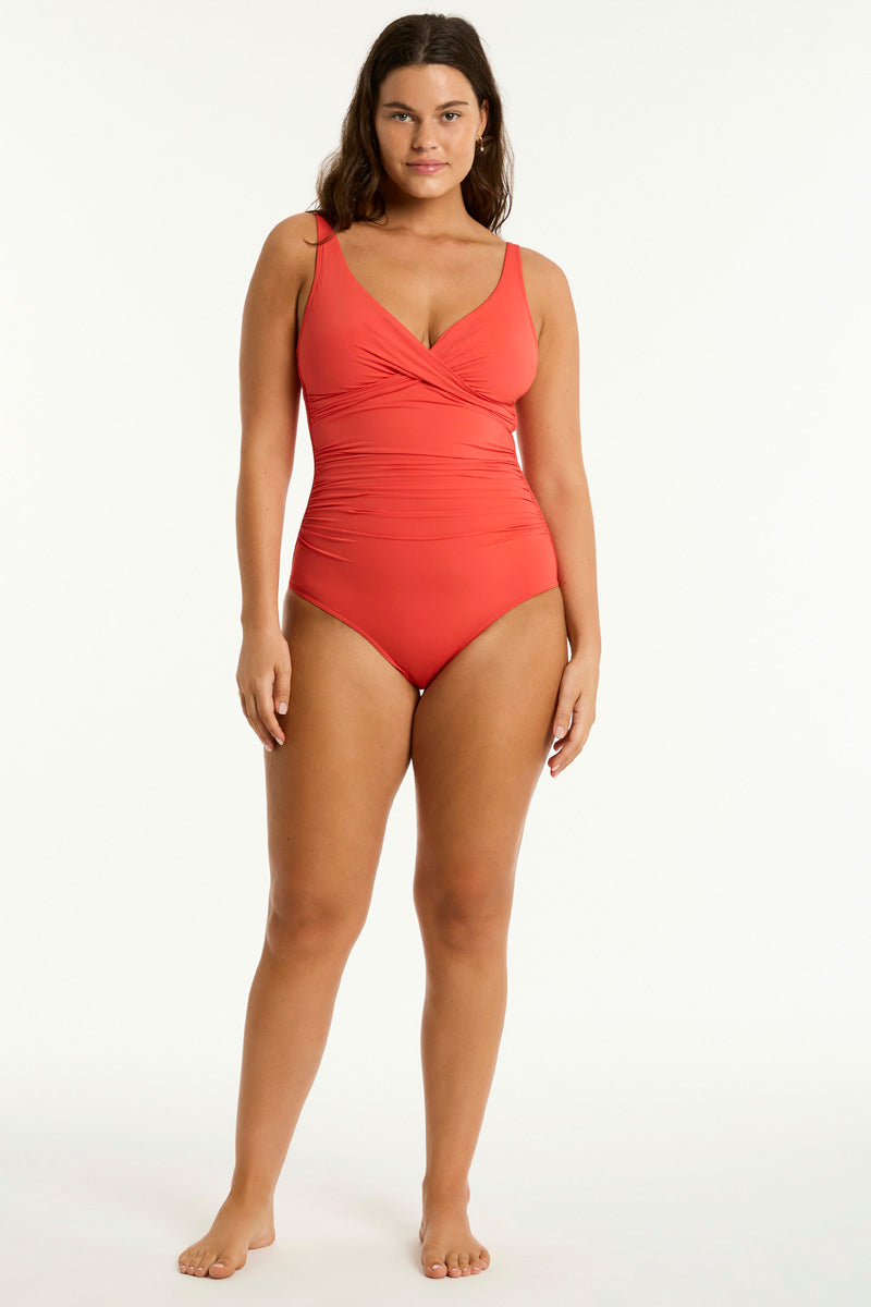 Essentials Edit Cross Front One Piece in Sea Level | Sea Level Australia 