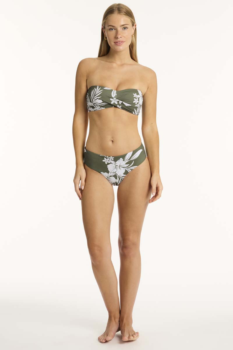 Aloha Twist Bandeau - Aloha Khaki - Sea Level Australia 