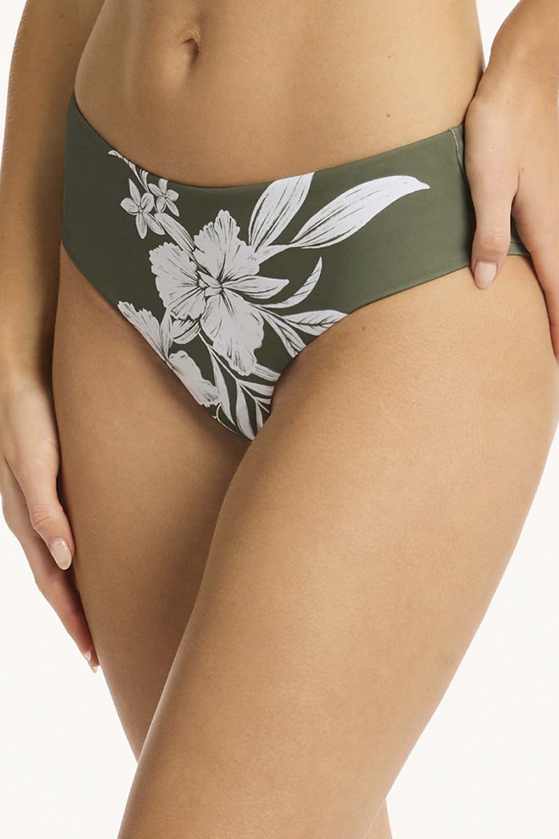 Aloha Mid Bikini Pant - Aloha Khaki - Sea Level Australia 