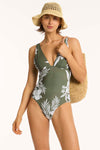 Aloha Longline Tri One Piece - Aloha Khaki - Sea Level Australia 