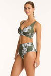 Aloha Cross Front Multifit Bra - Aloha Khaki - Sea Level Australia 